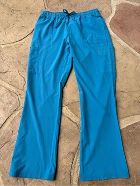 Heal Wear, Bright Teal Drawstring Scrub Pants, Size Large